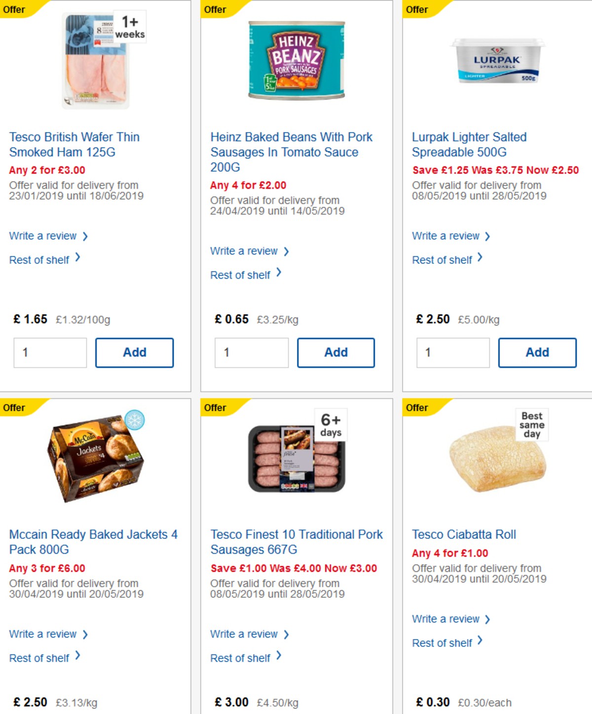TESCO Offers from 15 May