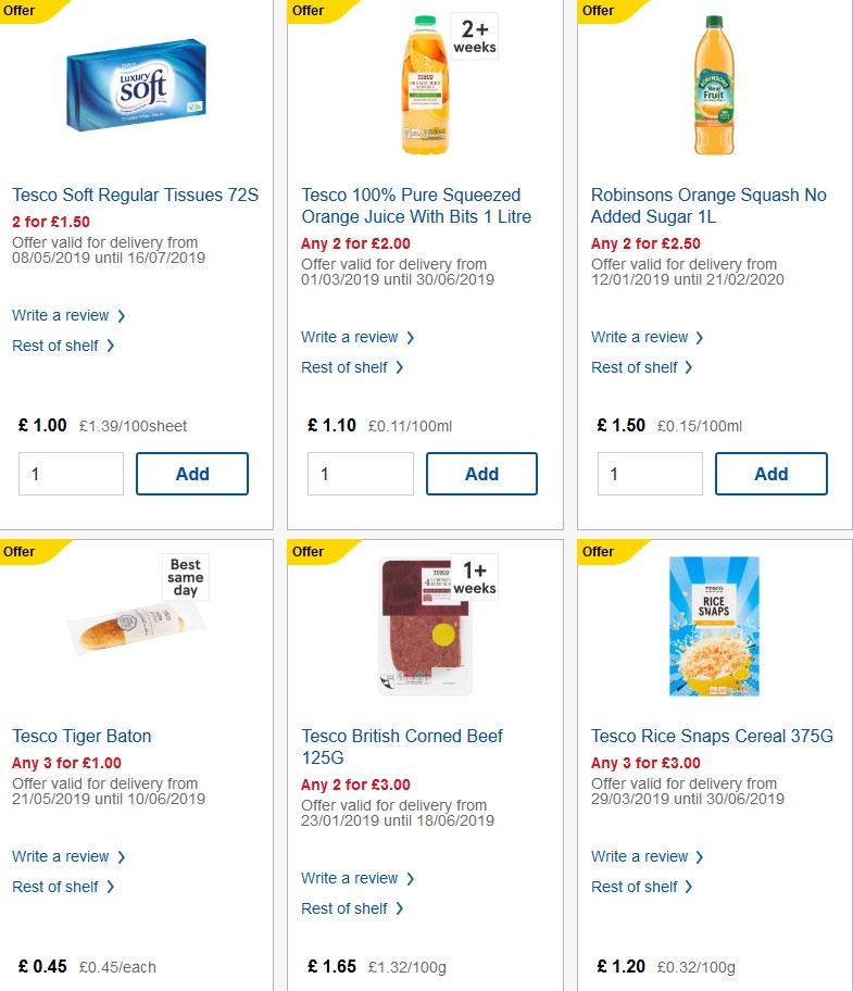 TESCO Offers from 29 May