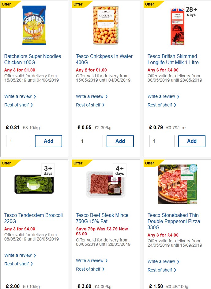 TESCO Offers from 29 May