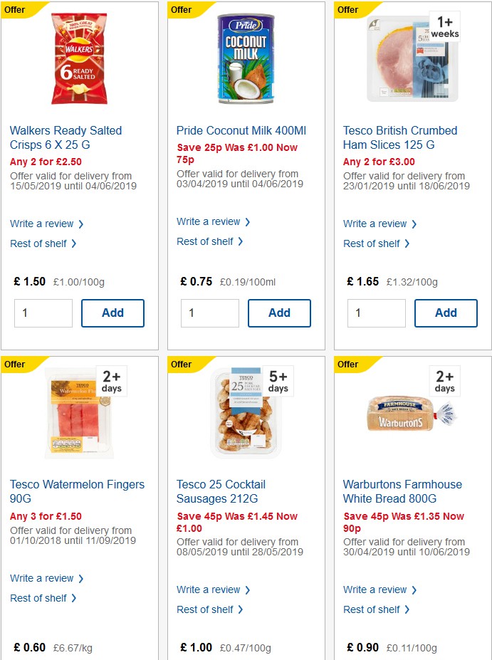 TESCO Offers from 29 May