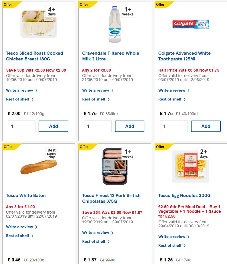 TESCO Offers from 3 July