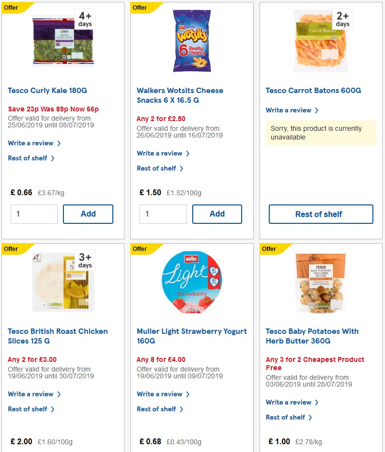 TESCO Offers from 3 July