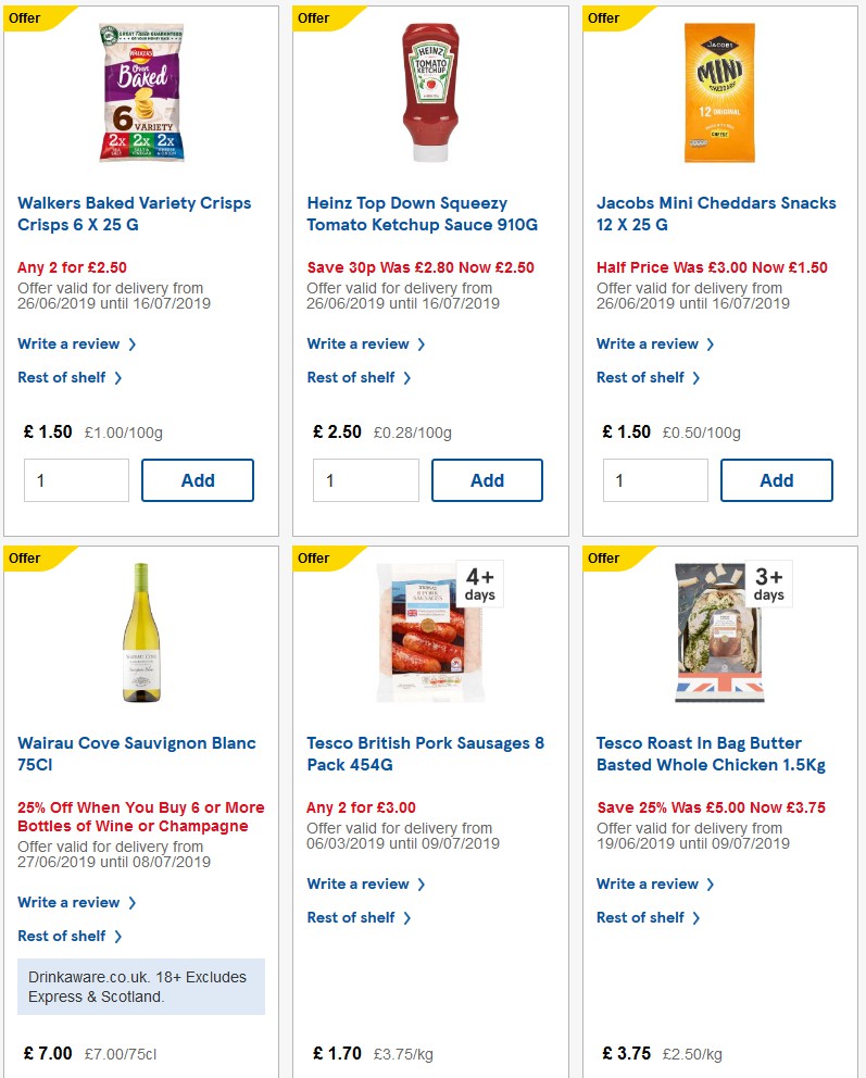 TESCO Offers from 3 July