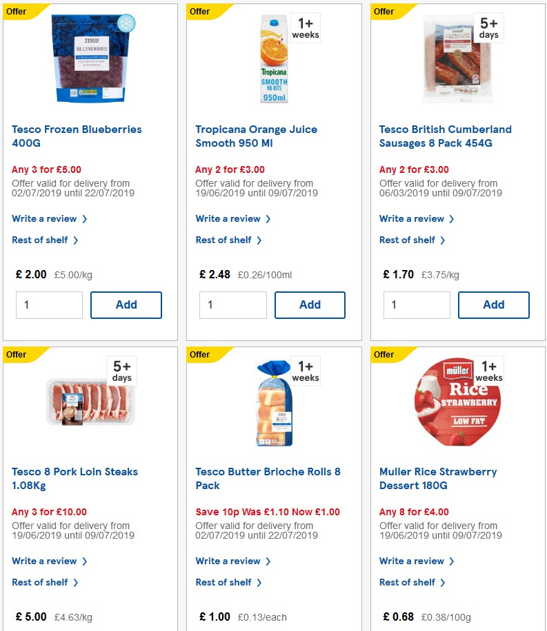 TESCO Offers from 10 July