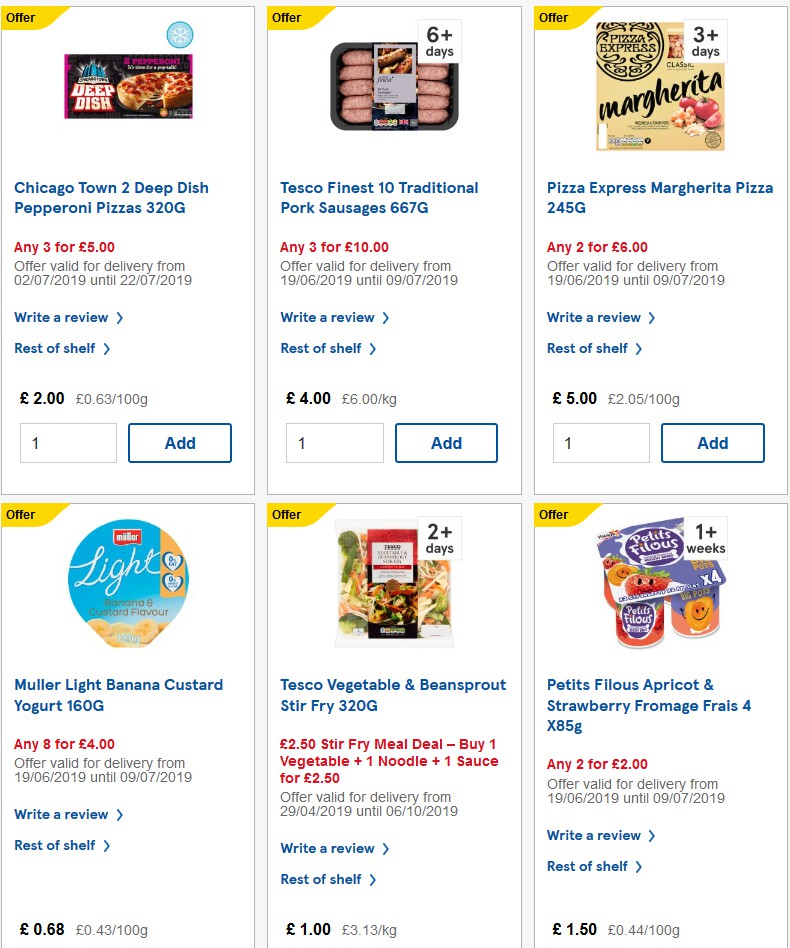 TESCO Offers from 10 July