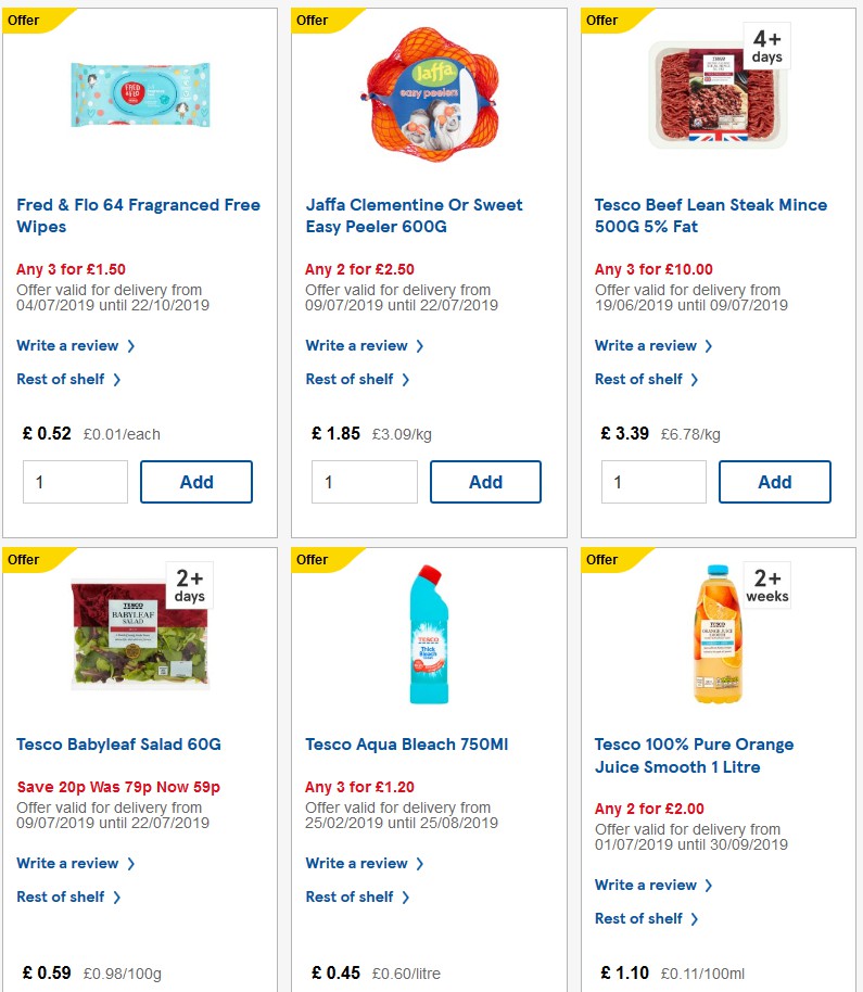TESCO Offers from 10 July