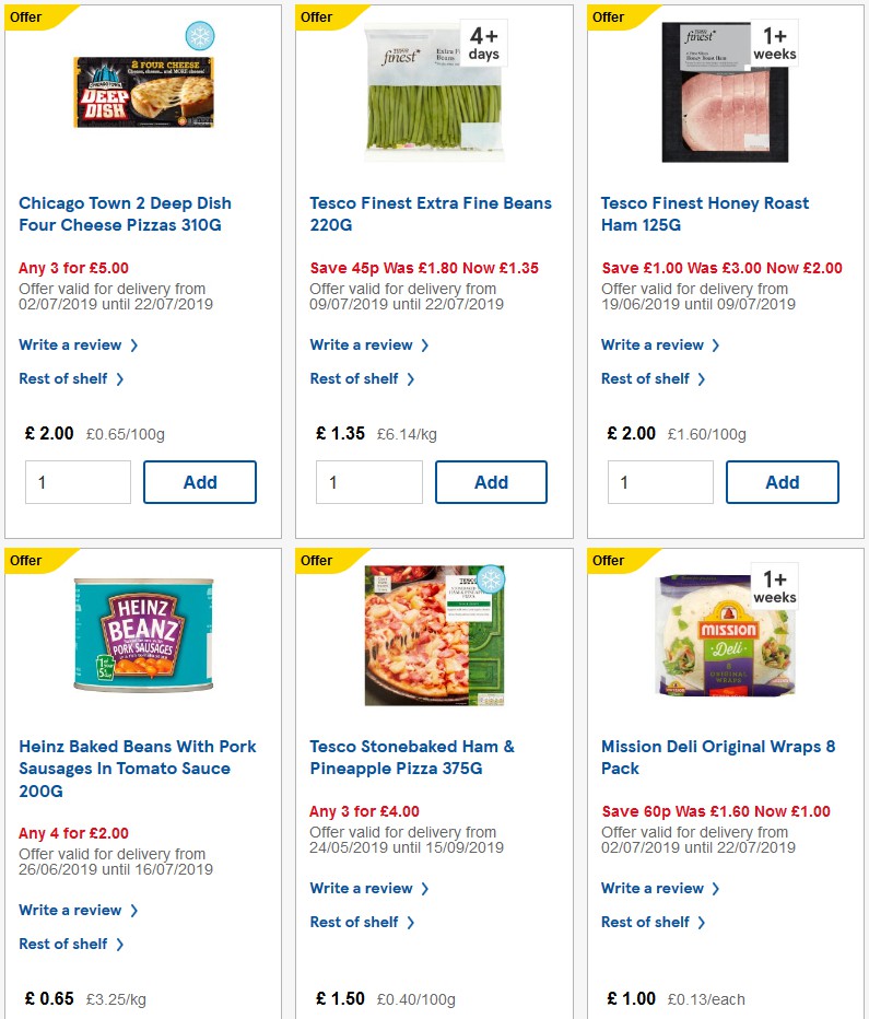 TESCO Offers from 10 July