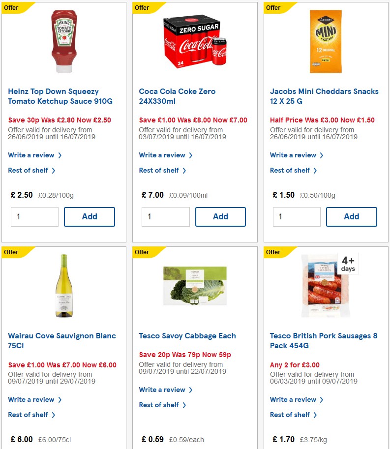 TESCO Offers from 10 July