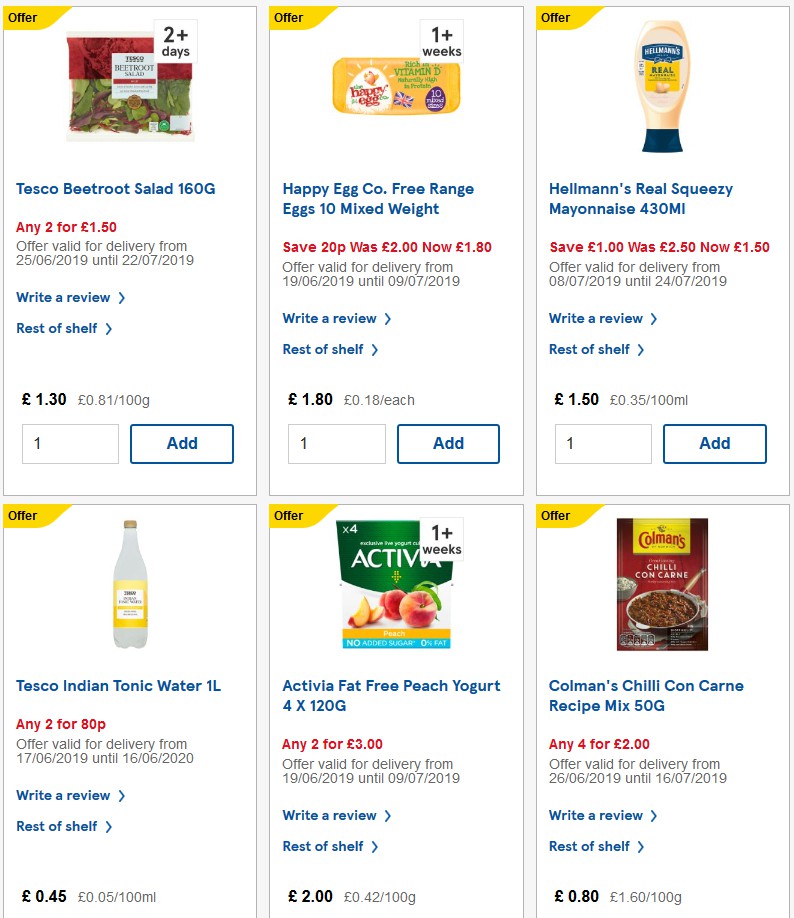 TESCO Offers from 10 July