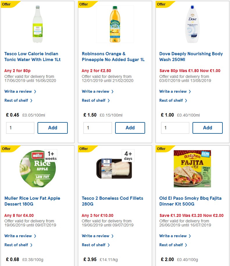TESCO Offers from 10 July
