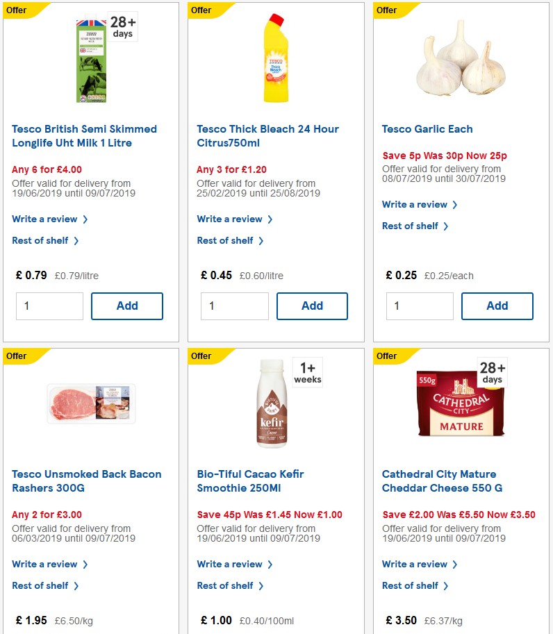 TESCO Offers from 10 July