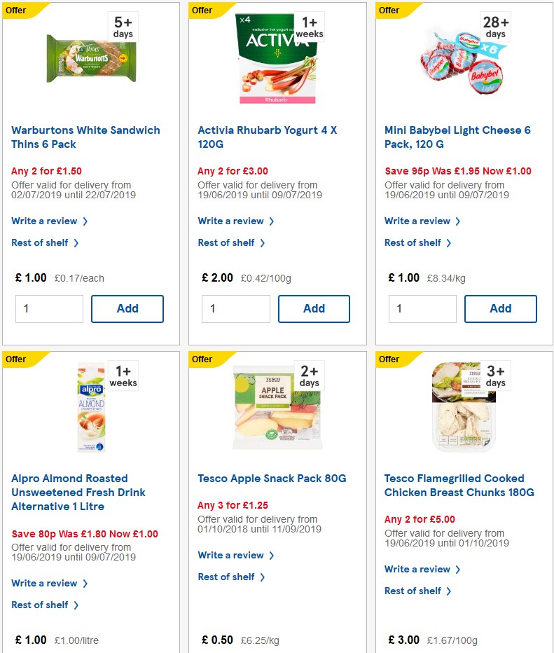 TESCO Offers from 10 July