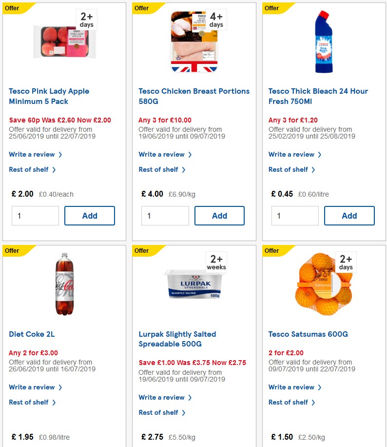 TESCO Offers from 10 July