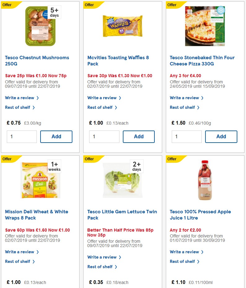 TESCO Offers from 10 July