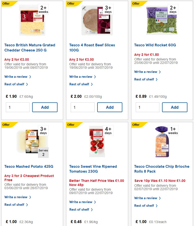 TESCO Offers from 10 July