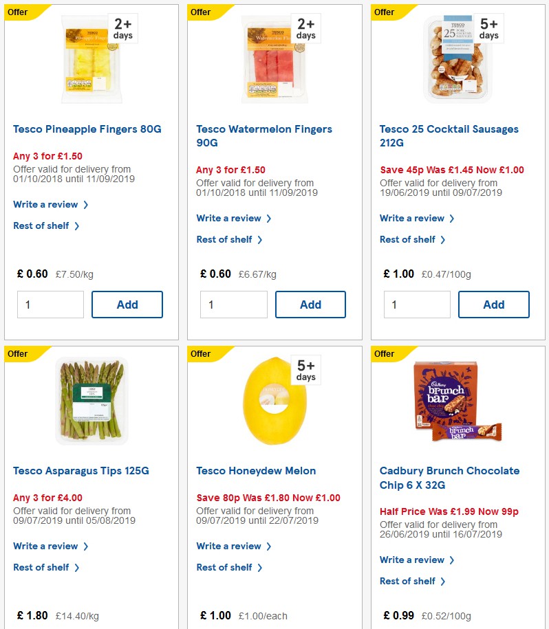 TESCO Offers from 10 July