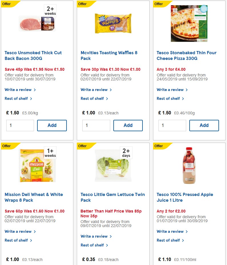TESCO Offers from 17 July