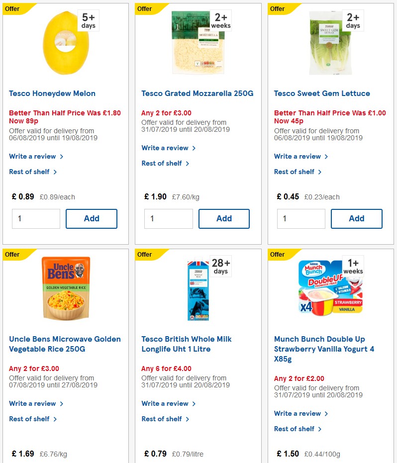 TESCO Offers from 14 August