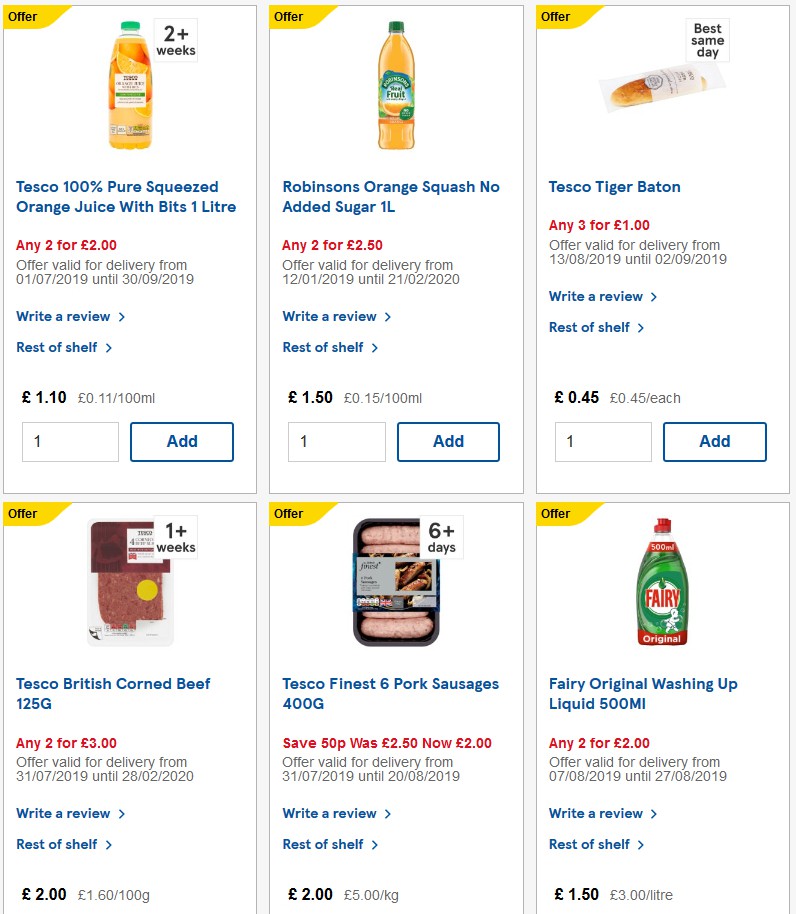 TESCO Offers from 14 August