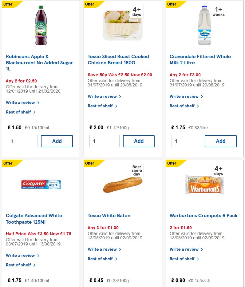 TESCO Offers from 14 August