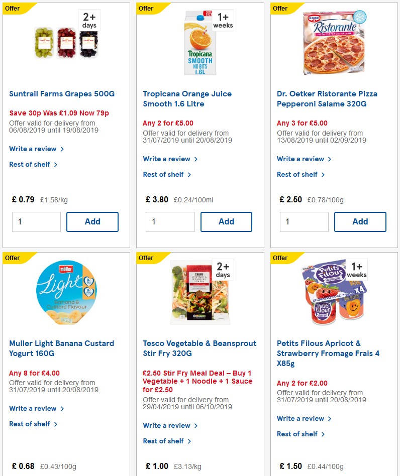 TESCO Offers from 14 August