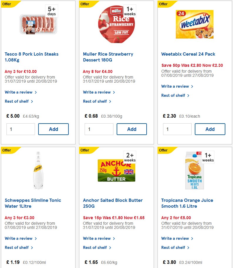 TESCO Offers from 21 August