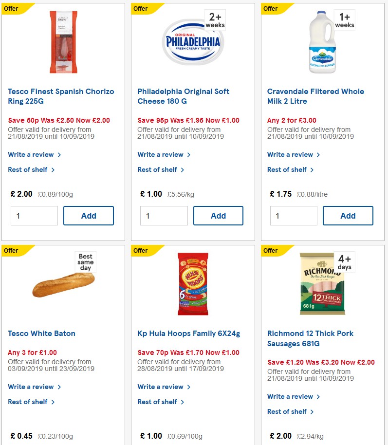TESCO Offers from 4 September