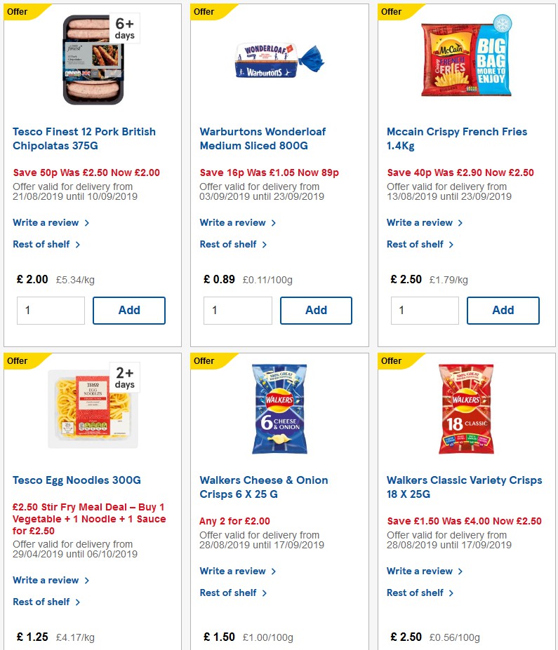 TESCO Offers from 4 September