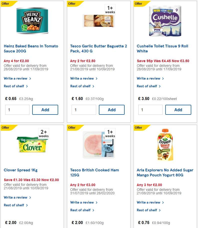 TESCO Offers from 4 September