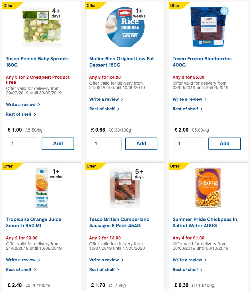 TESCO Offers from 4 September