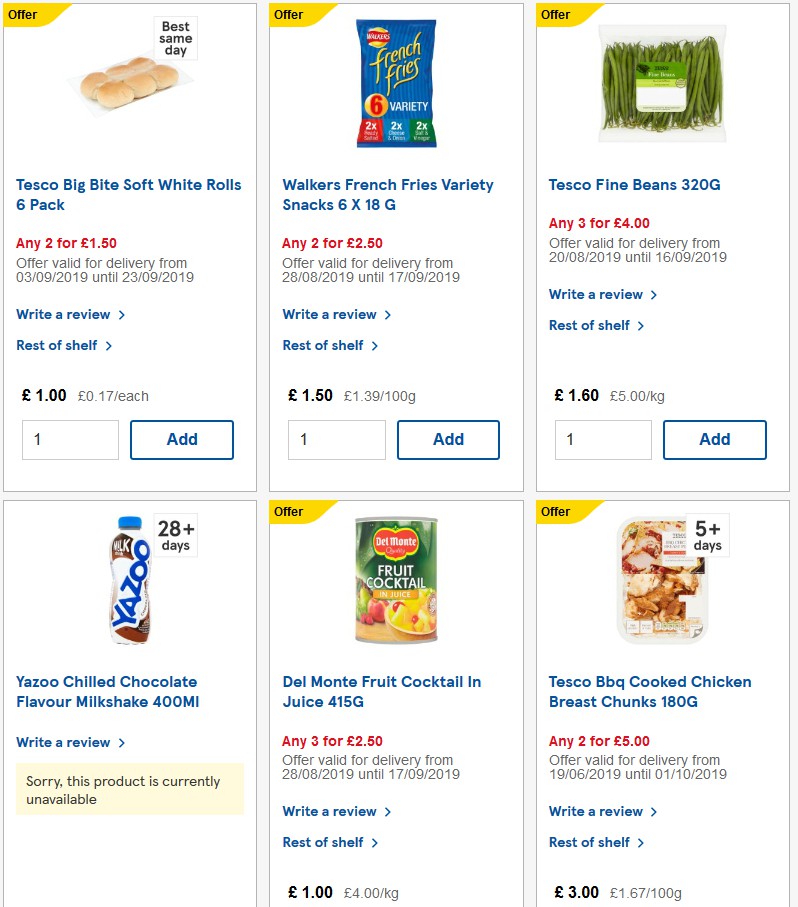 TESCO Offers from 4 September