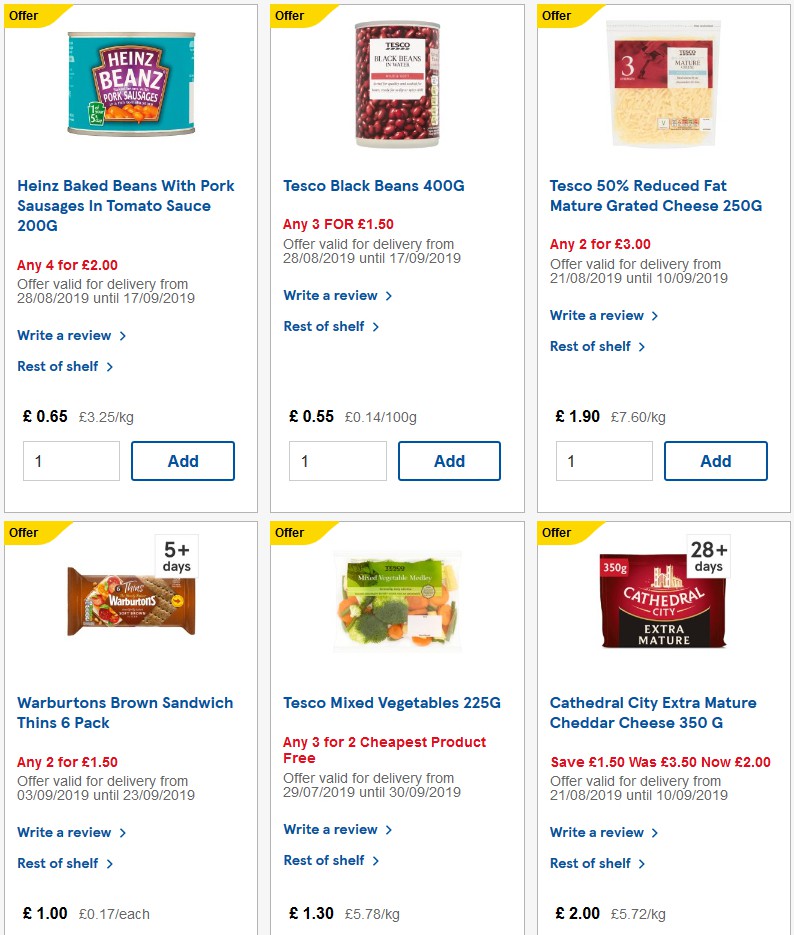 TESCO Offers from 4 September