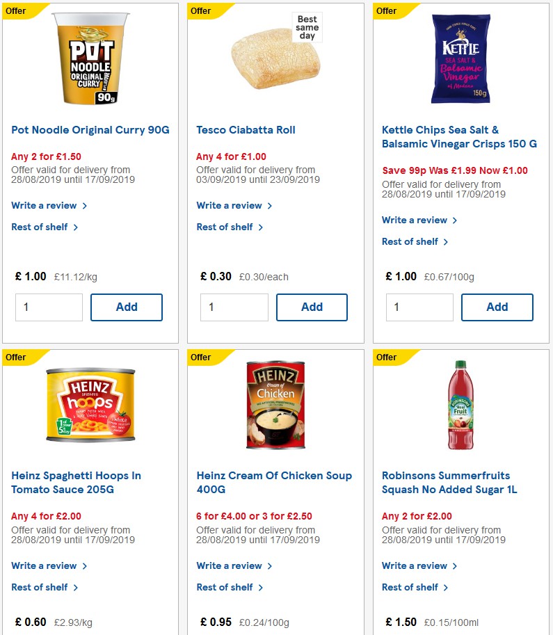 TESCO Offers from 4 September