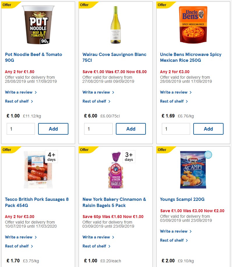 TESCO Offers from 4 September