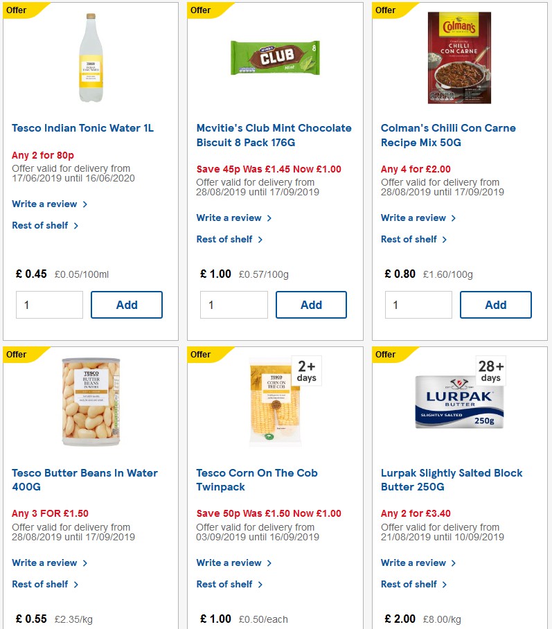 TESCO Offers from 4 September