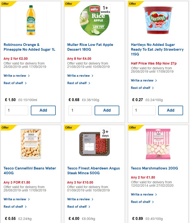 TESCO Offers from 4 September