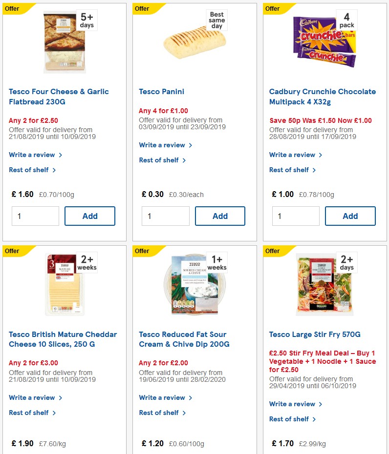 TESCO Offers from 4 September