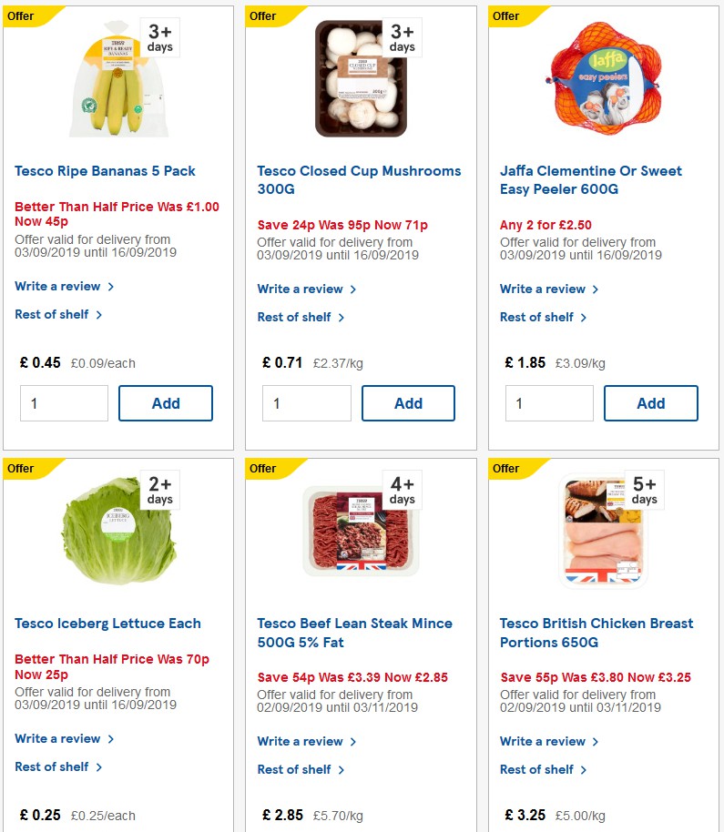 TESCO Offers from 4 September
