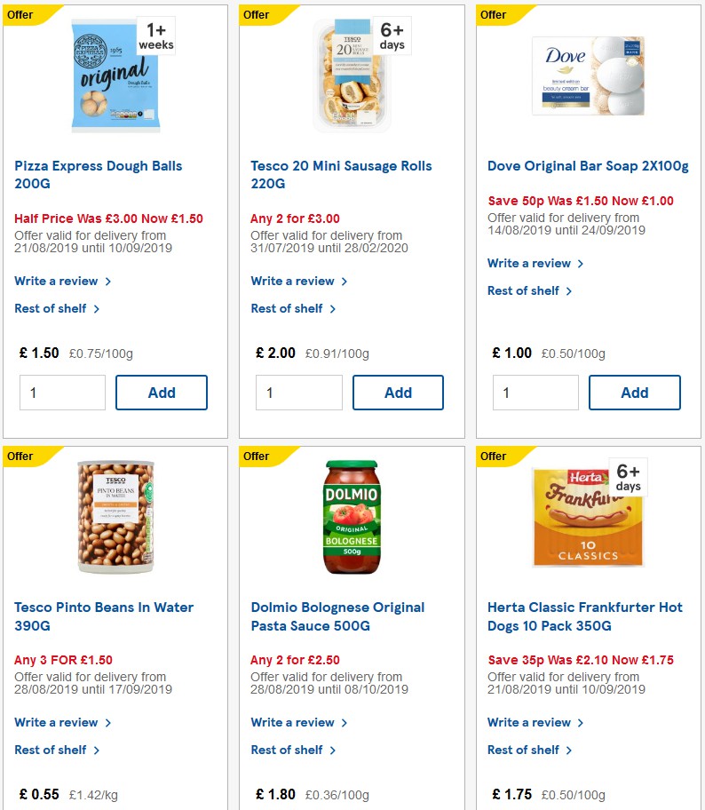 TESCO Offers from 4 September