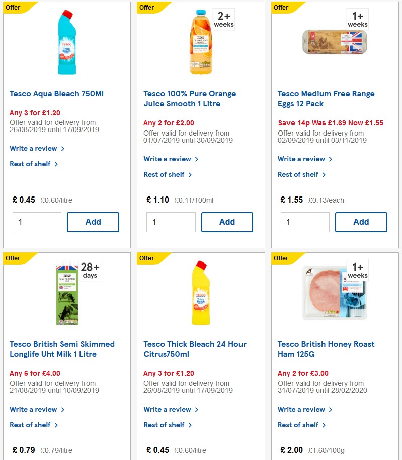 TESCO Offers from 4 September