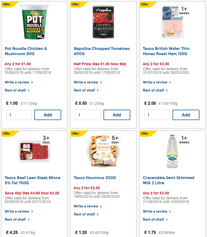 TESCO Offers from 4 September