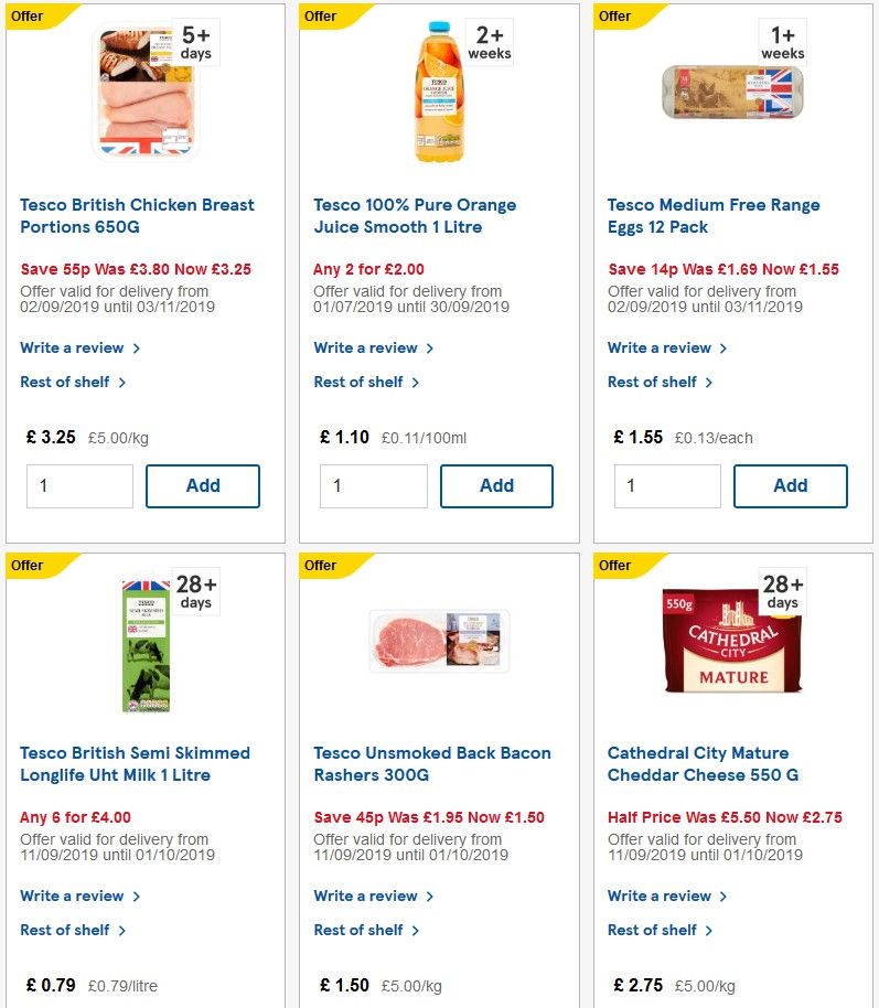 TESCO Offers from 25 September