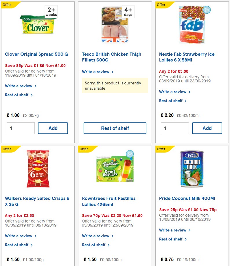 TESCO Offers from 25 September