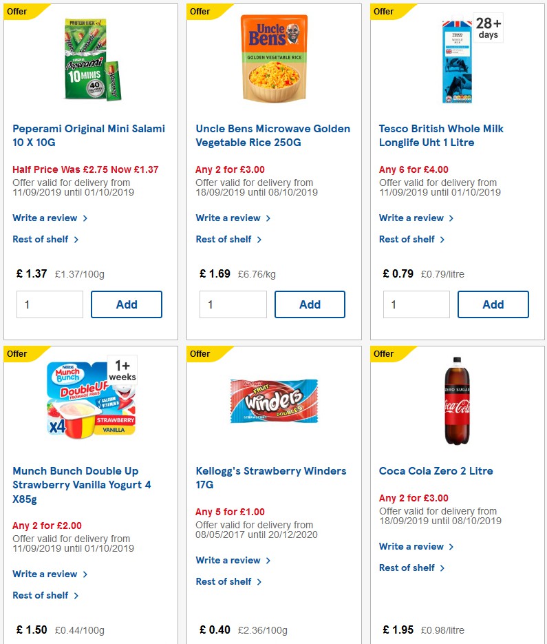 TESCO Offers from 25 September