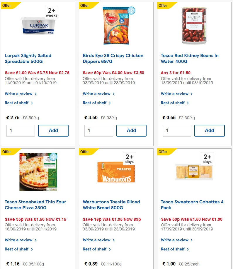 TESCO Offers from 25 September
