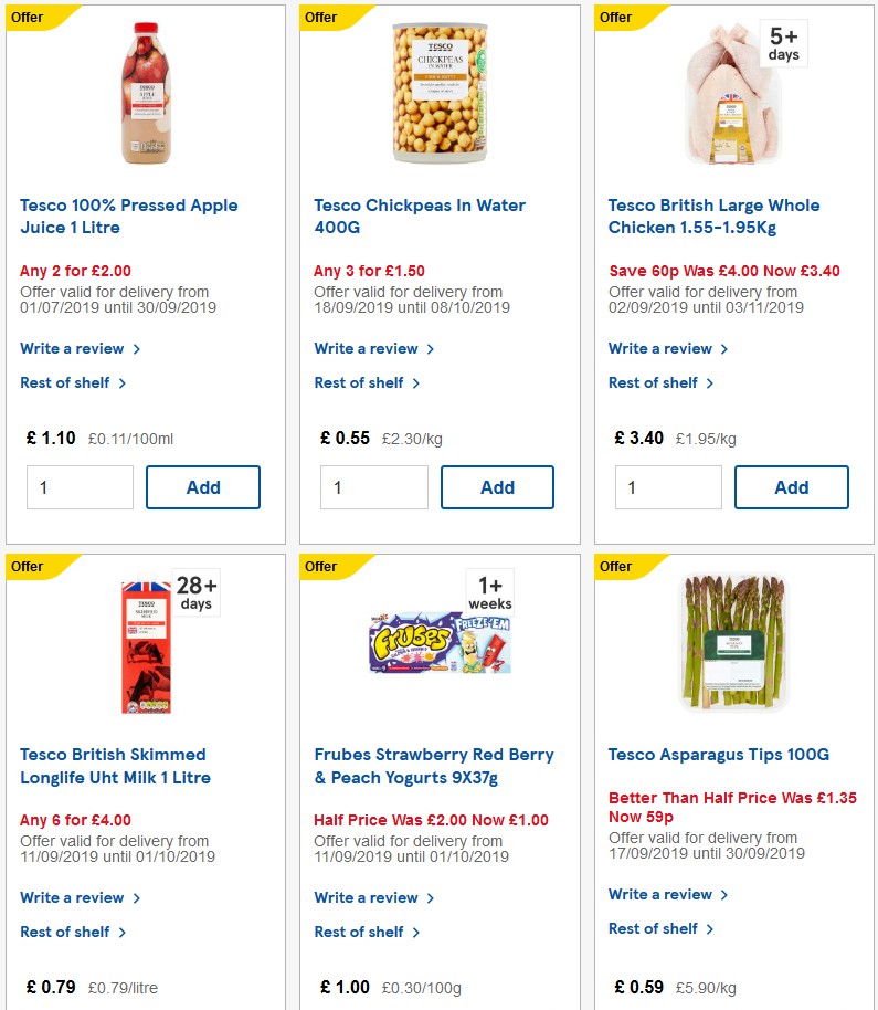 TESCO Offers from 25 September