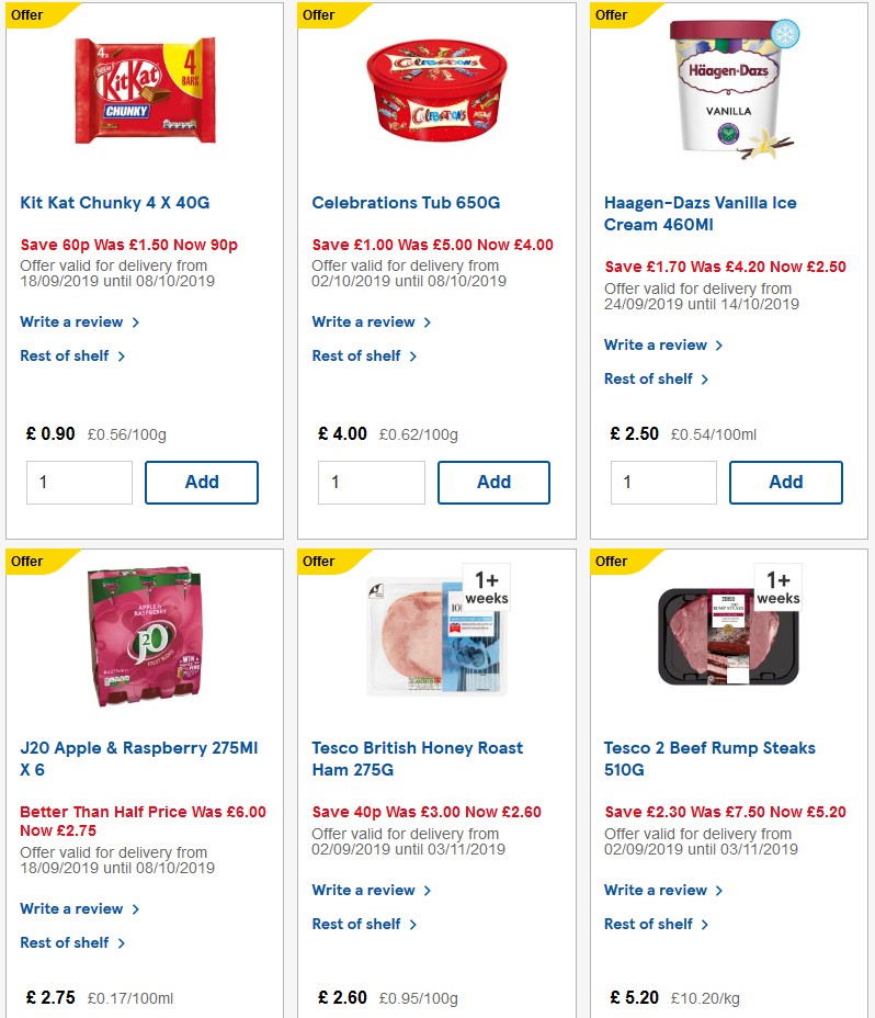 TESCO Offers from 2 October
