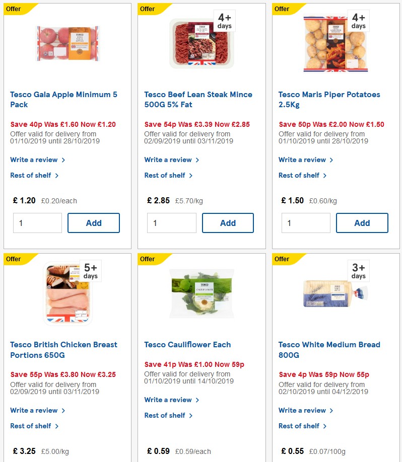 TESCO Offers from 2 October