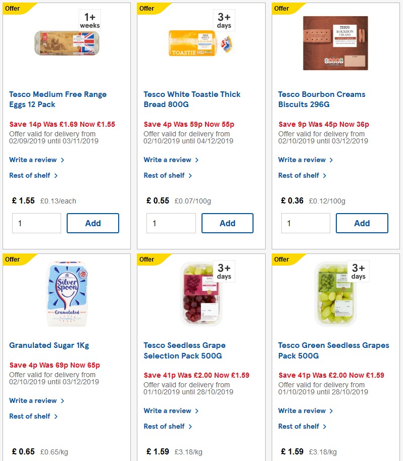 TESCO Offers from 2 October