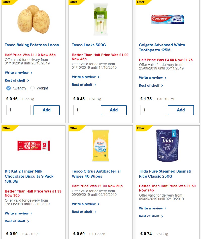 TESCO Offers from 2 October